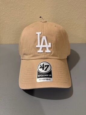 47 Brand Los Angeles Dodgers Dad Hat Khaki Adjustable Clean Up Cap NWT